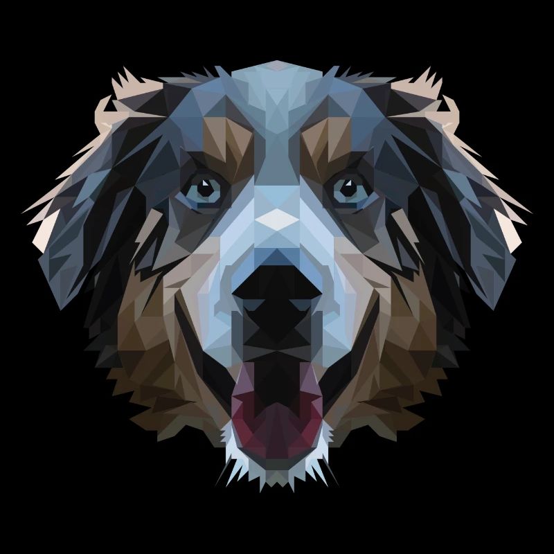 Dog Aussie polygon