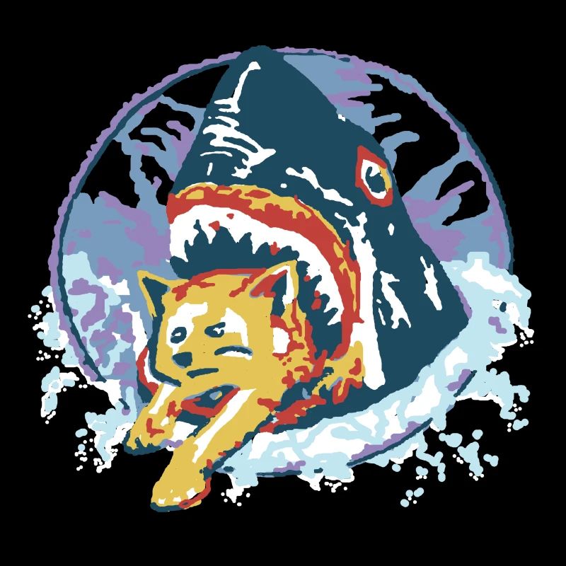 Shark eats cat