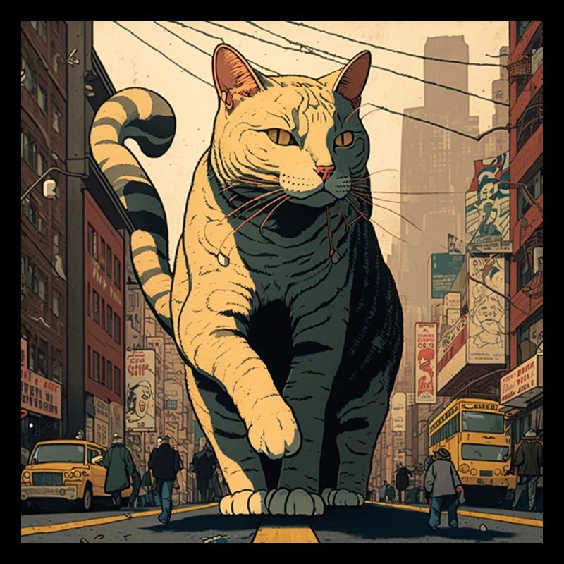 un chat géant attaquant - New York