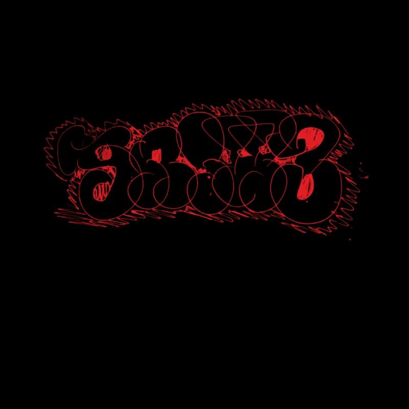 Roter Throw Up Sticker mit Bubble Letters