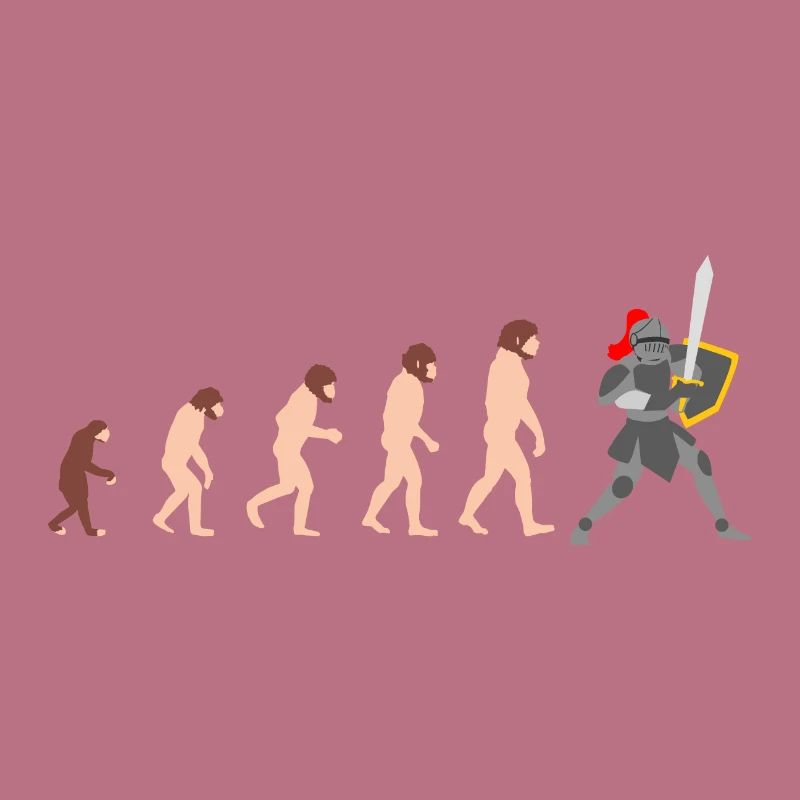 Chevalier Human Evolution Drôle Design Idée cadeau