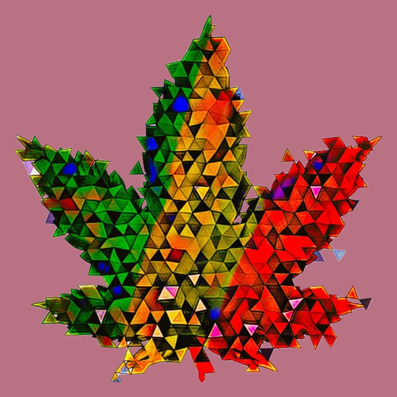 🥦 Feuille de chanvre - Low Poly - Version 🥦 Reggae Weed