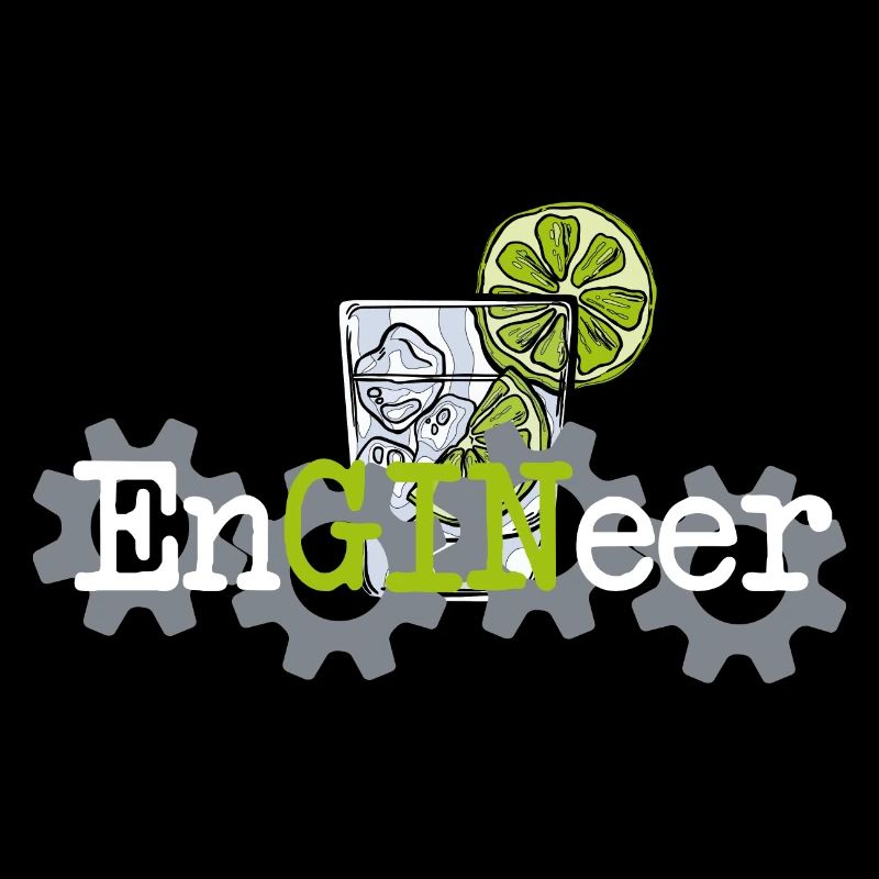Gin whiskey drink engineer motif funny tonic