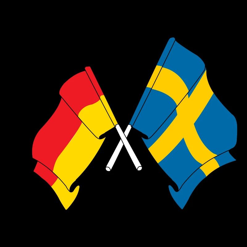 Drapeau de l’Allemagne et drapeau de la Suède