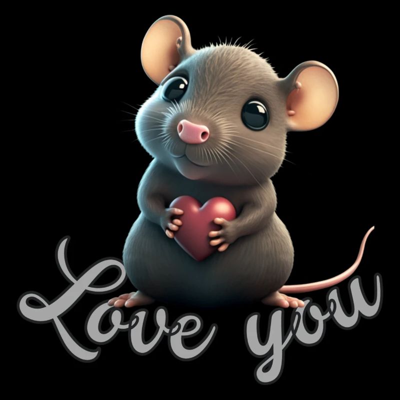 Rat mignon avec cœur