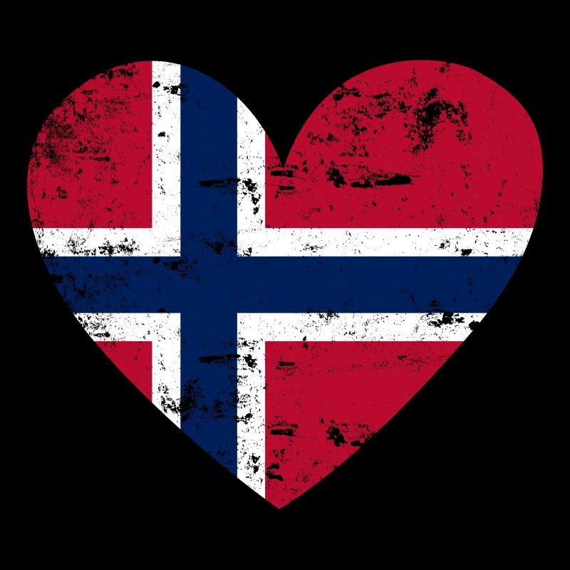 Drapeau Coeur Norvège Drapeau
