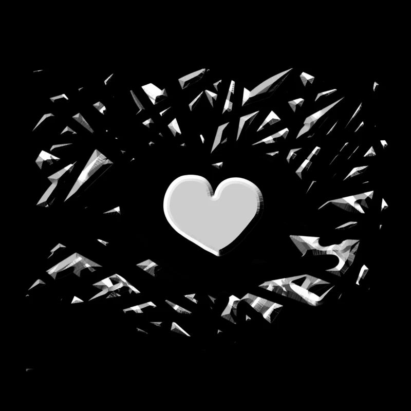 herz muster grau liebe symbol scherben