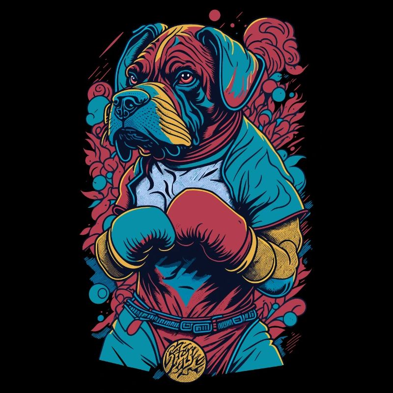 Chien avec des gants de boxe - Boxer Illustration