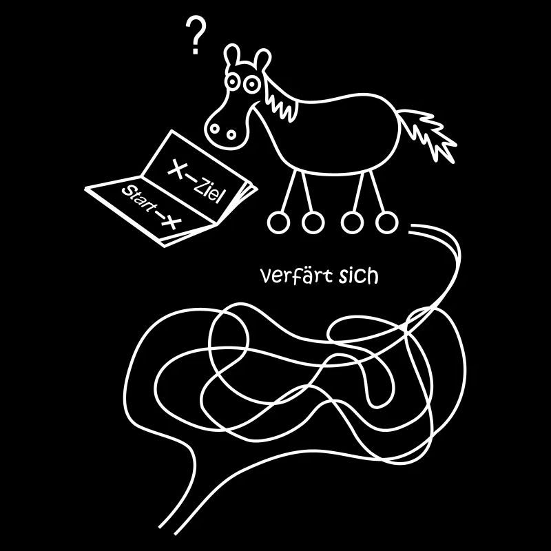 verfährt sich, färt, lustiges Pferd, verfärt sich