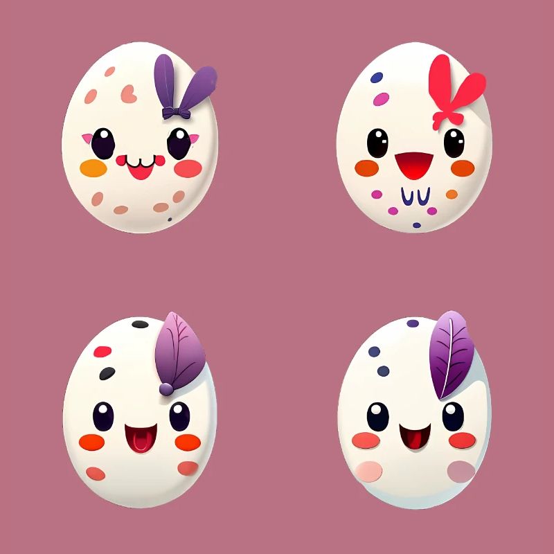 Four Colorful Eggs Easter Egg Easter