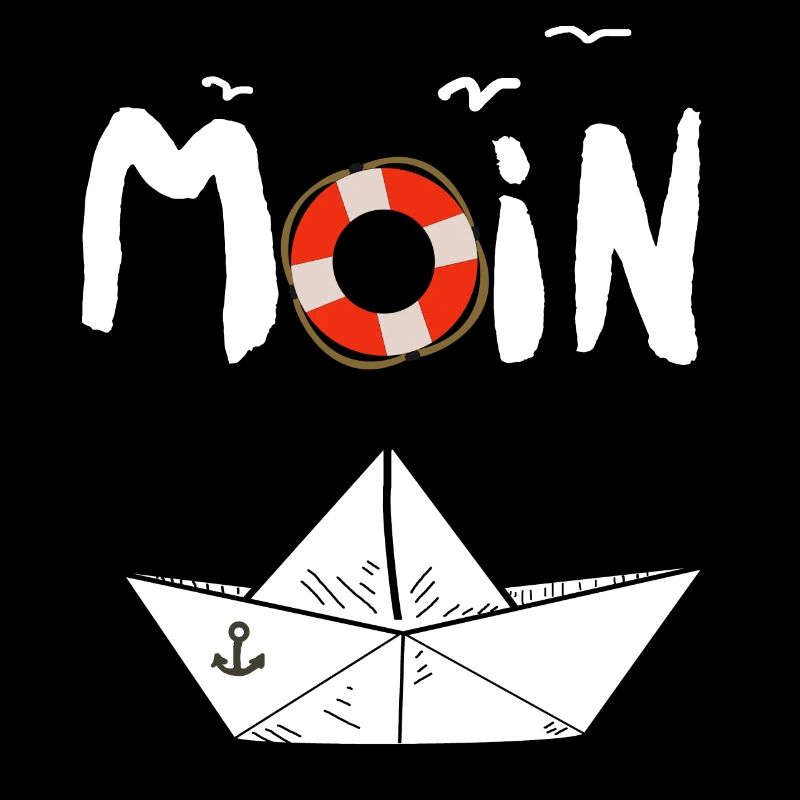 Moin Möwen Rettungsring Papierboot Schiff