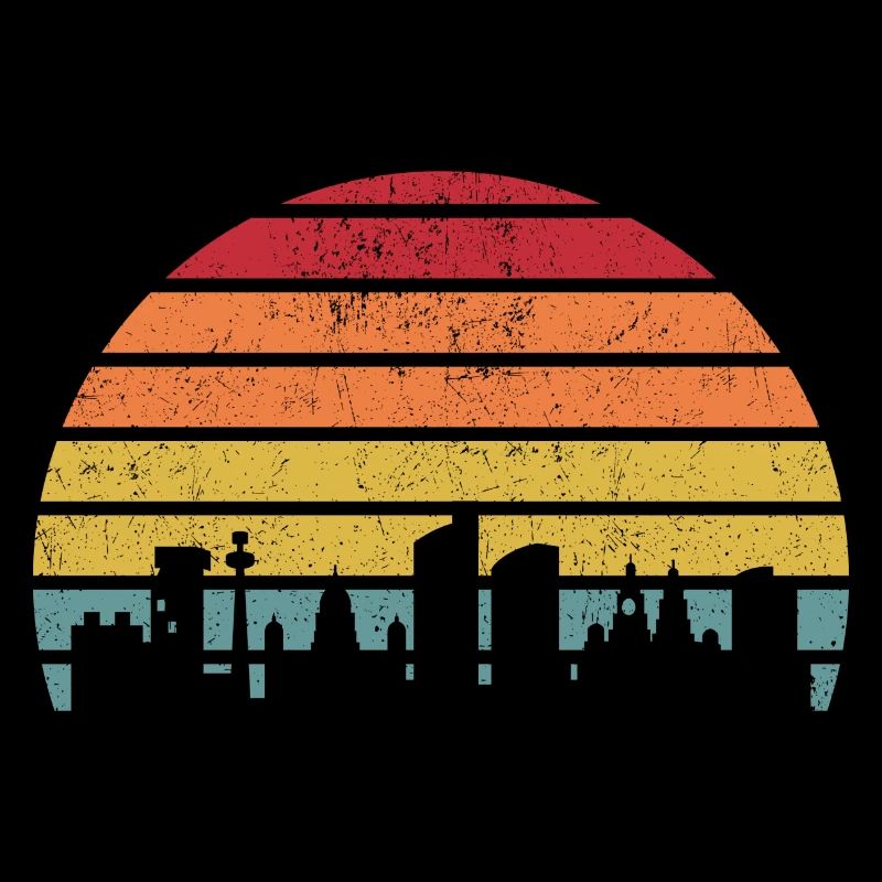 Sunset Skyline Gradient Stripes