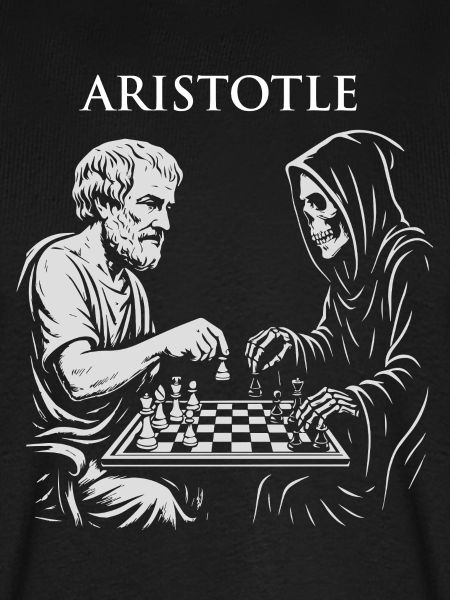 Aristoteles und grimmiger Raper Schachillustration