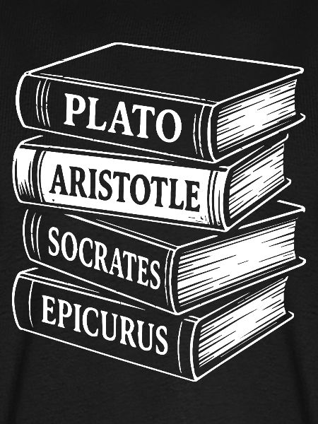 Klassische Philosophen Buchstapel Design