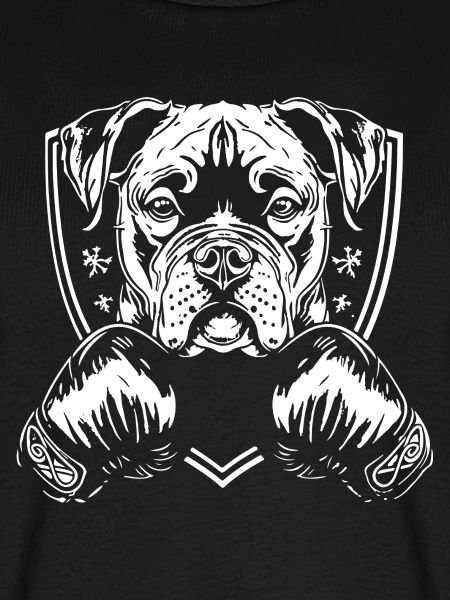 Kampfhund mit Boxhandschuhen Illustration