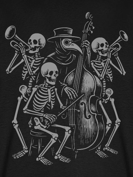 Gruseliges Skelett-Jazz-Ensemble