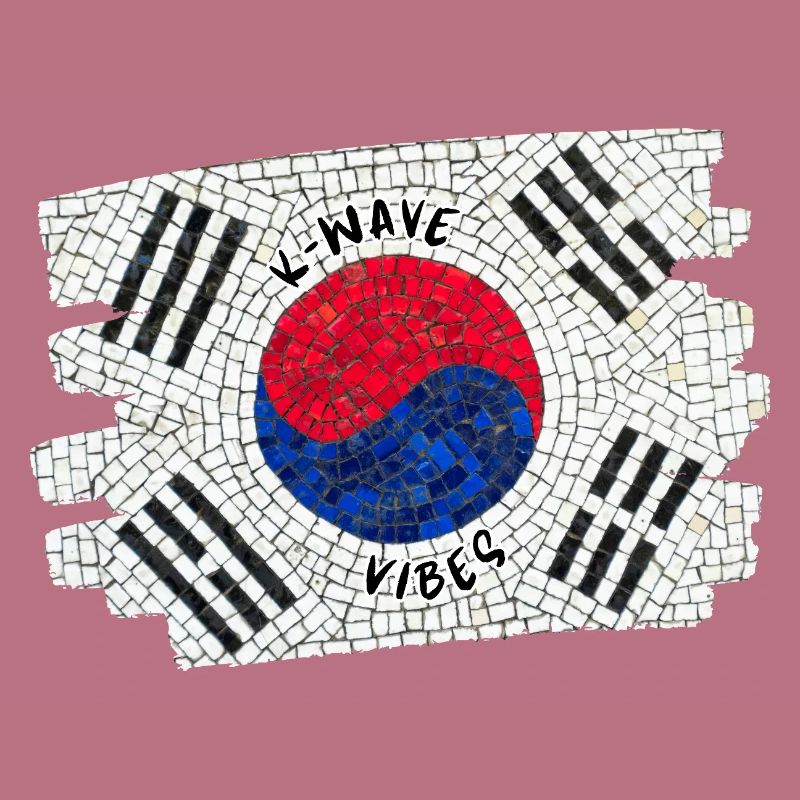 K-Wave Vibes Corée Drapeau Mosaïque Design
