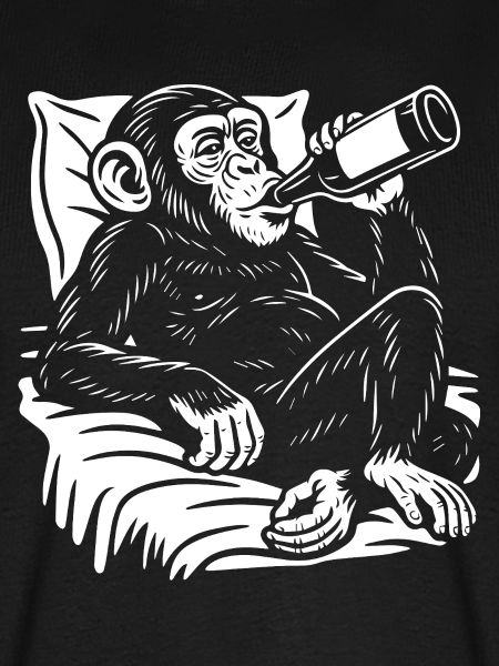 Cheeky Chimp schlürft Bier