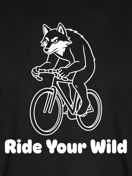 Wolfsradfahrer auf Fahrrad