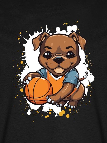 Basketballhund im Comicstil