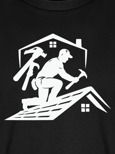 Dachdecker Silhouette am Dach