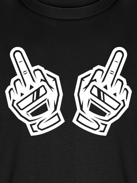 Zwei Mittelfinger Handschuhe Weiß Silhouette
