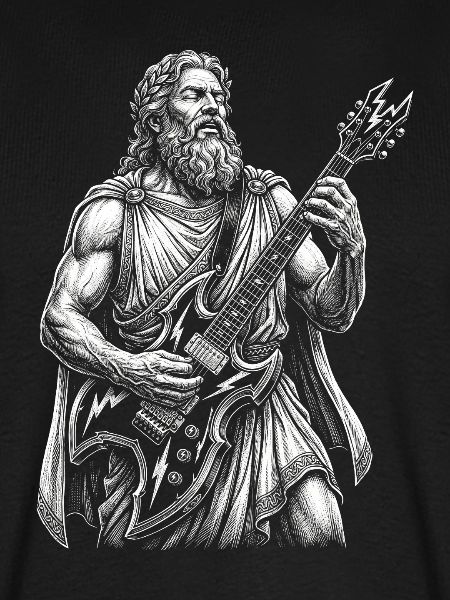 Zeus spielt Gitarre