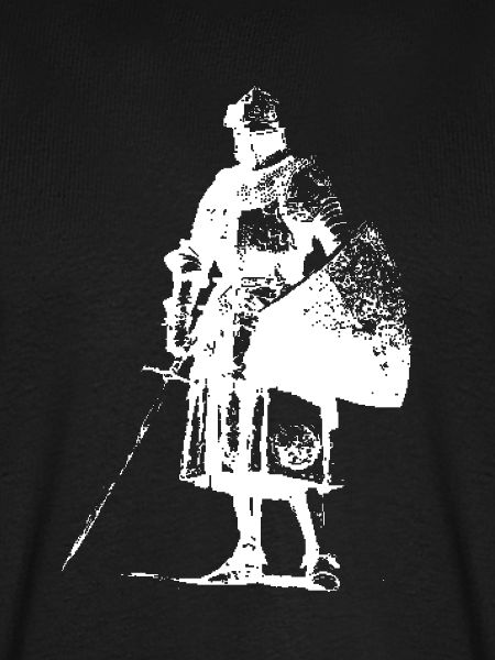 Einsamer Ritter mit Banner-Silhouette