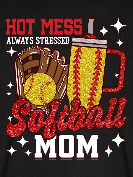 Hitzige Softball-Mama Glitzer-Glanz