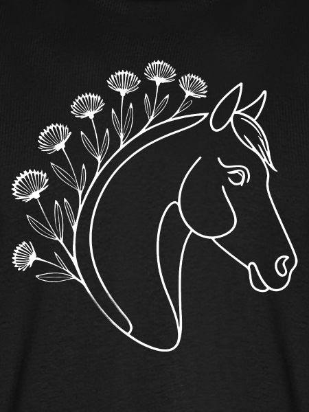 Pferdekopf mit Blumenkranz