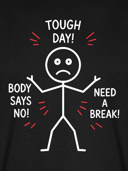 Tough Day Burnout-Strichfigur