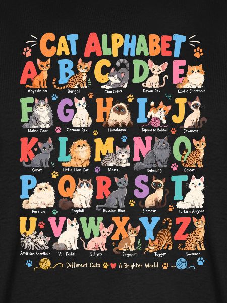 Katzenalphabet Farbenbuchstaben