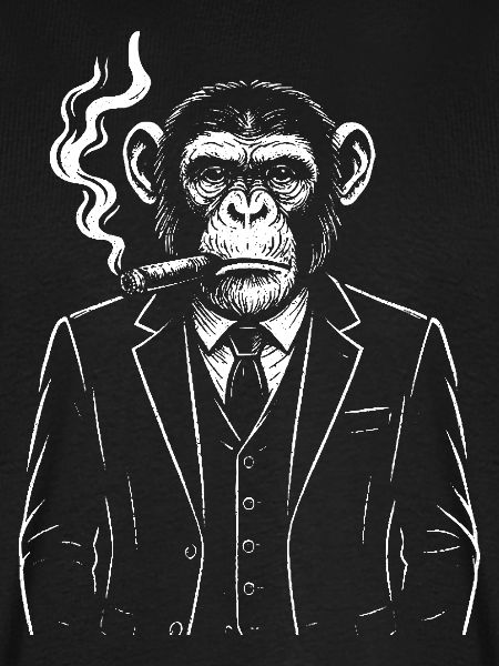 Eleganter Affe rauchende Zigarre
