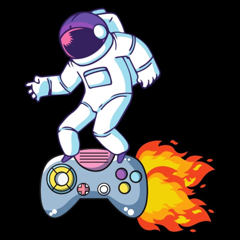Astronaute Gaming Shirt Controller Rocket Propulsion