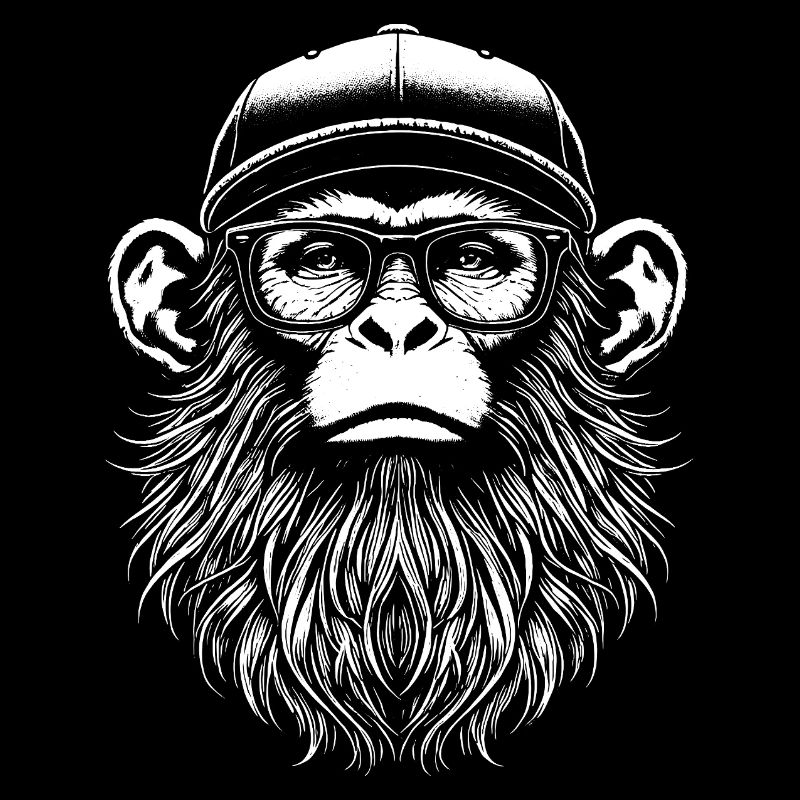 Singe hipster barbu