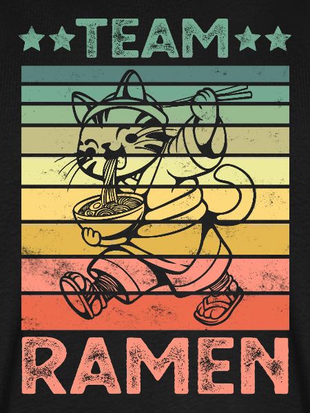Katze isst Ramen Nudeln