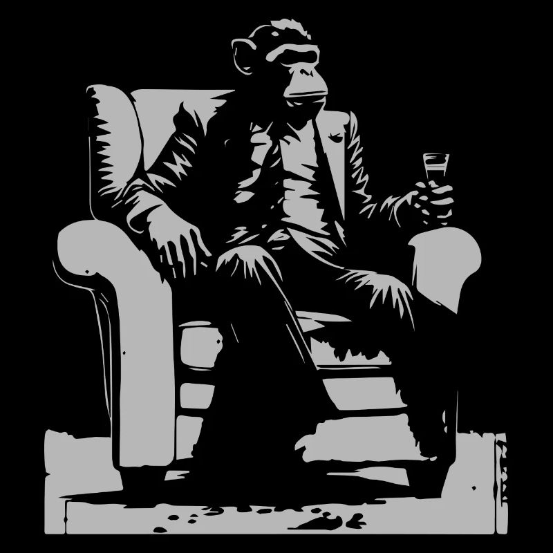 Singe se relaxant dans le fauteuil