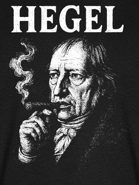 Hegel raucht eine Zigarre