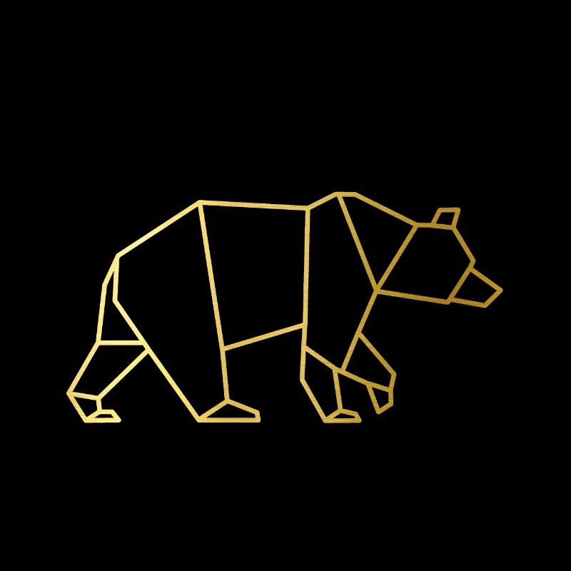 Cooles goldens Design eines Bären. Bär Design.