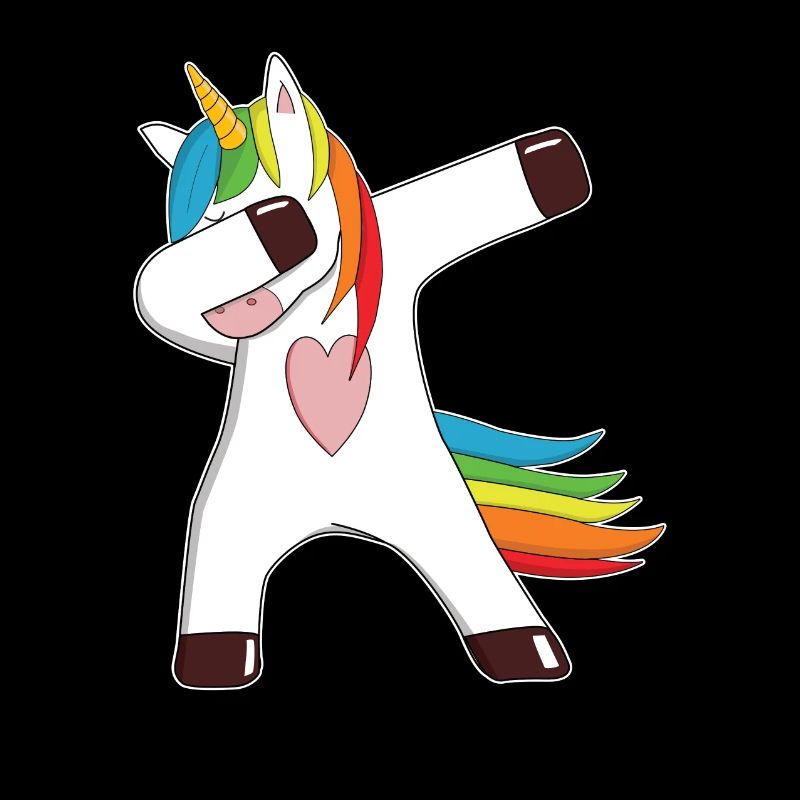 Einhorn dabbendes dabbing Geschenk bunt Herz
