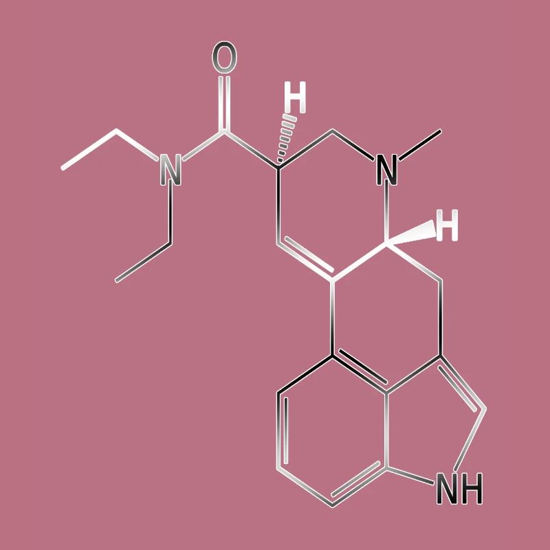 Molécule de formule structurelle LSD A. Hofmann Bicycle Day