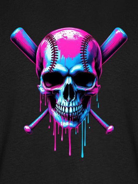 Baseball Skull Baseball Bat