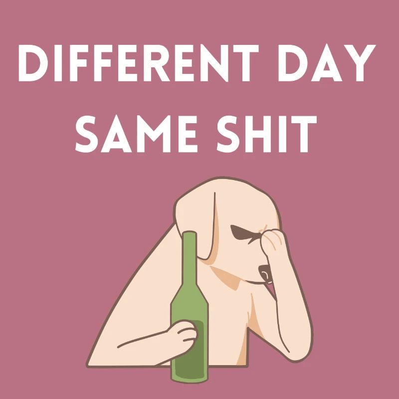 Different day, same shit - hunde meme