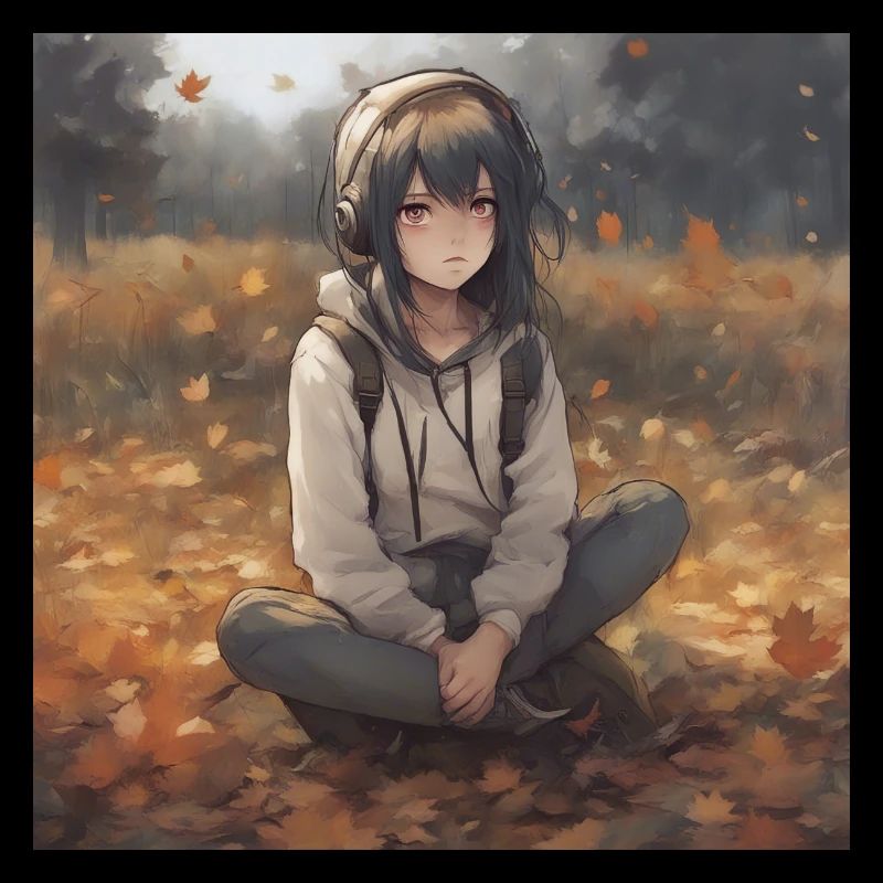 EMO Mädchen im Wald, Herbstlich