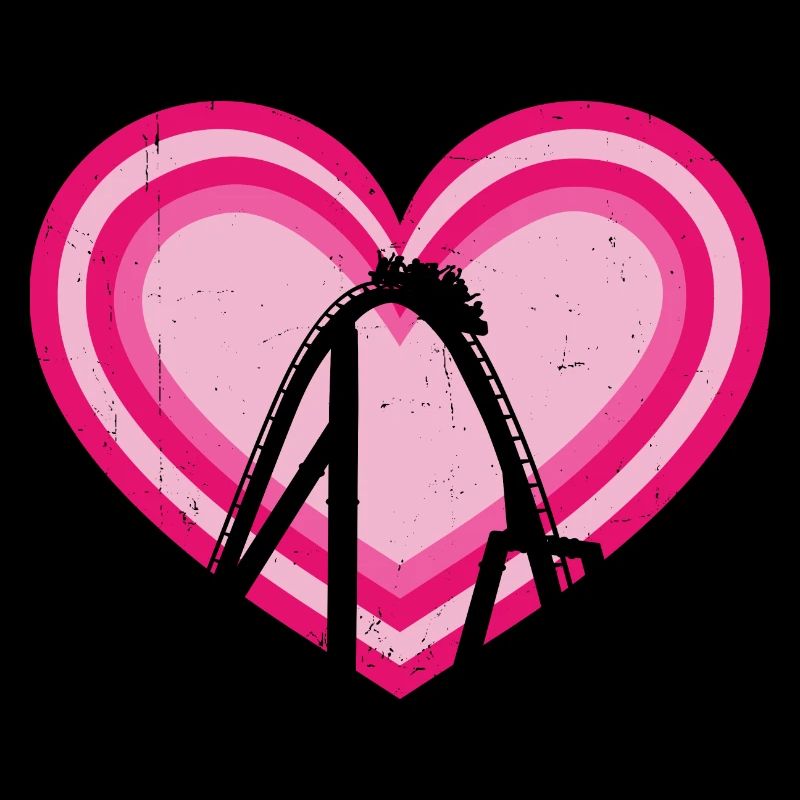Parc à thème Vacances Retro Vintage Heart Roller Coa
