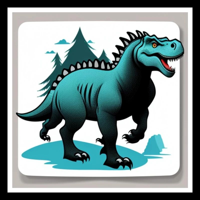 Dinosaure debout dans la forêt