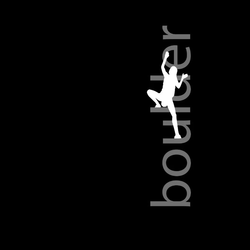 Boulder Schrift mit Kletterer