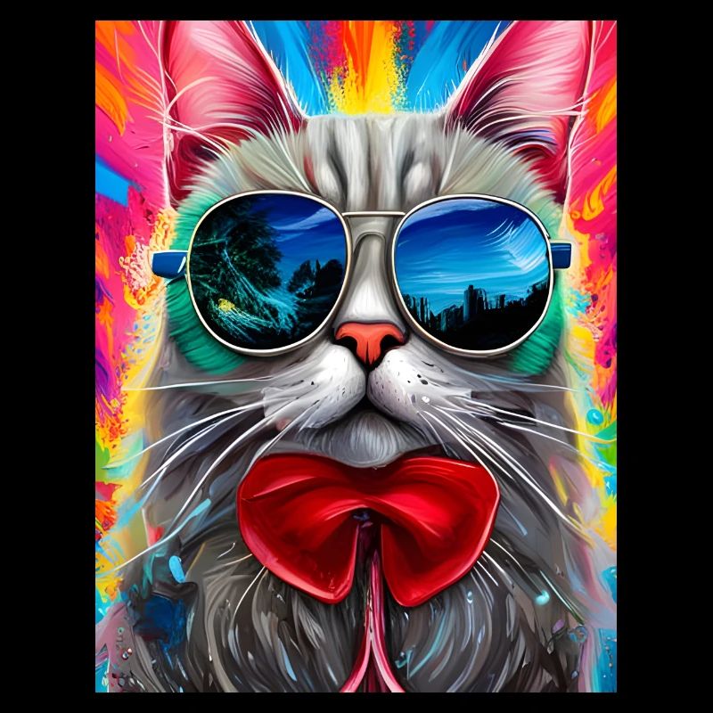 Chat avec des lunettes de soleil