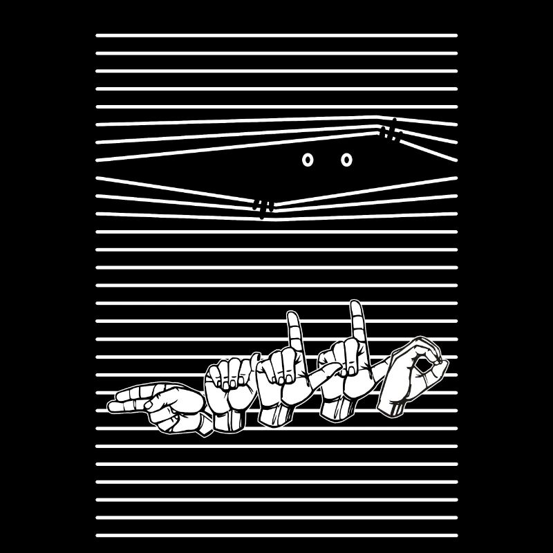 HALLO - mit deutscher Gebärdensprache BACKPRINT