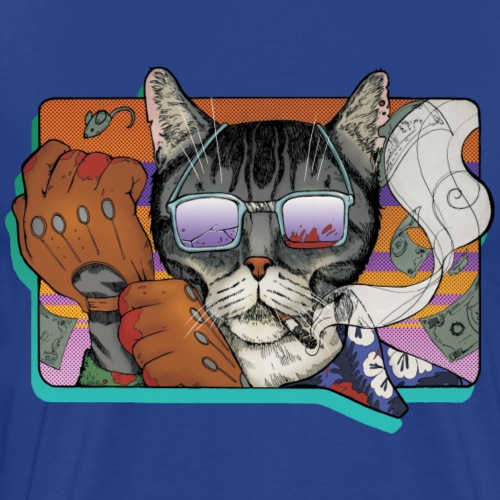 Crime Cat in Shades - Koszulka męska Premium